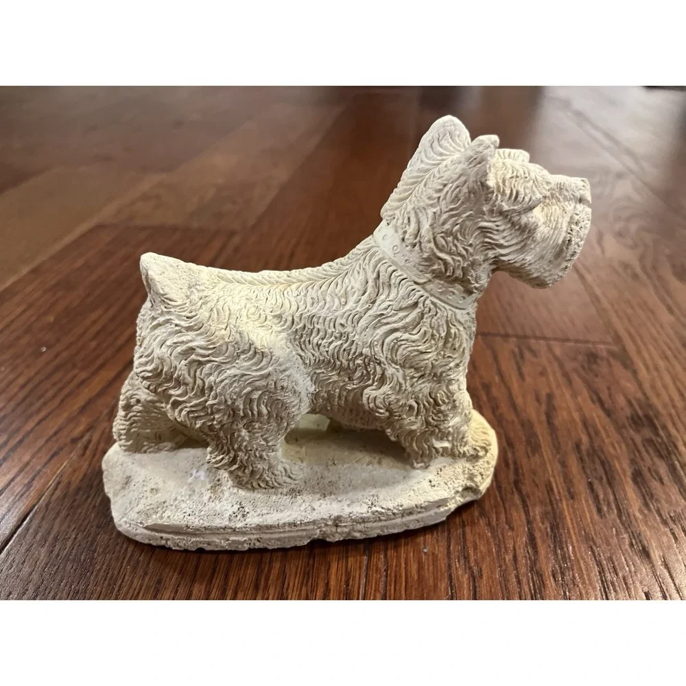 Vintage Chalkware Statue Scotty Dog Figurine 5